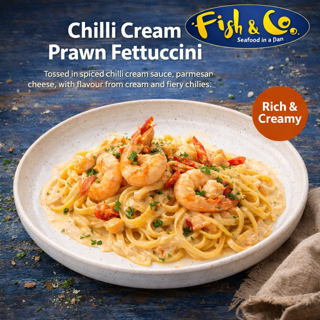 Prawn Fettuccini With Chilli Cream Fish & Co